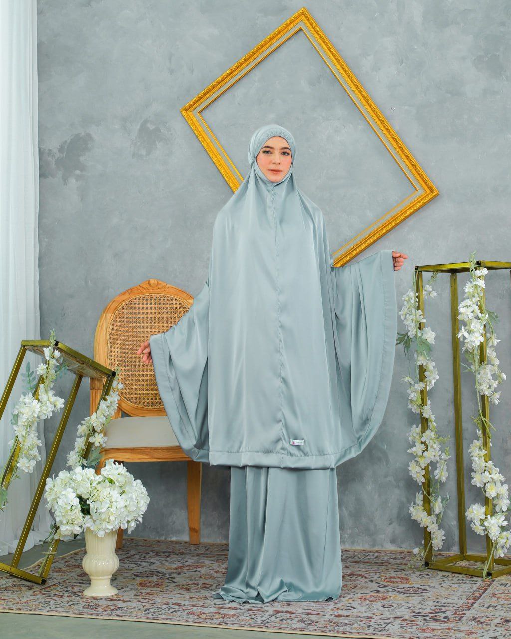 Pre Order. Zalina Armani Silk Telekung