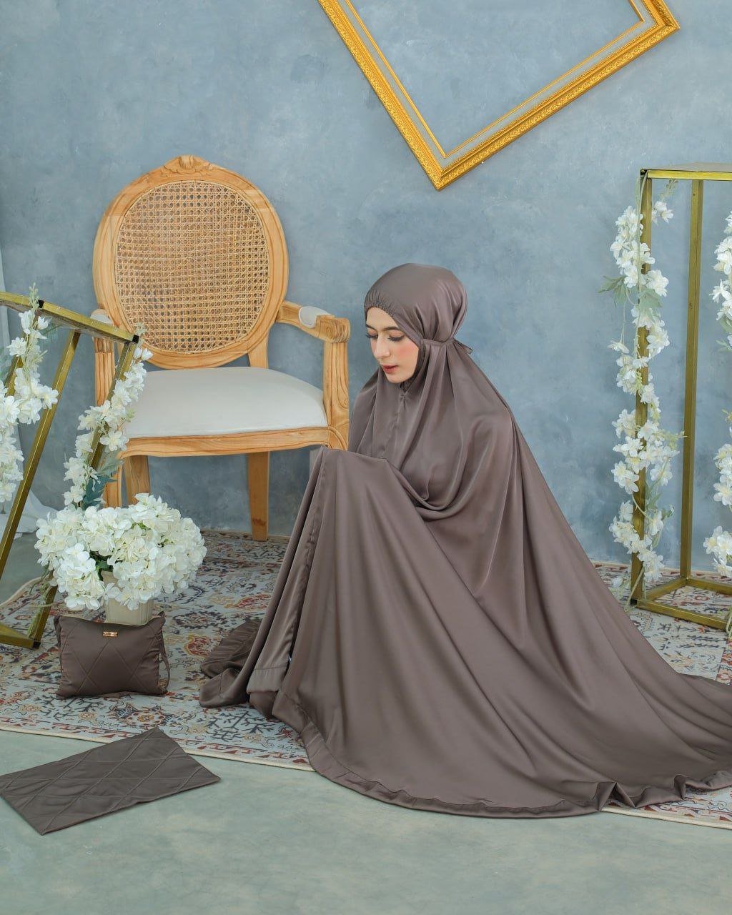 Pre Order. Zalina Armani Silk Telekung