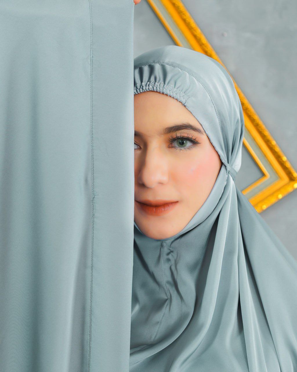 Pre Order. Zalina Armani Silk Telekung