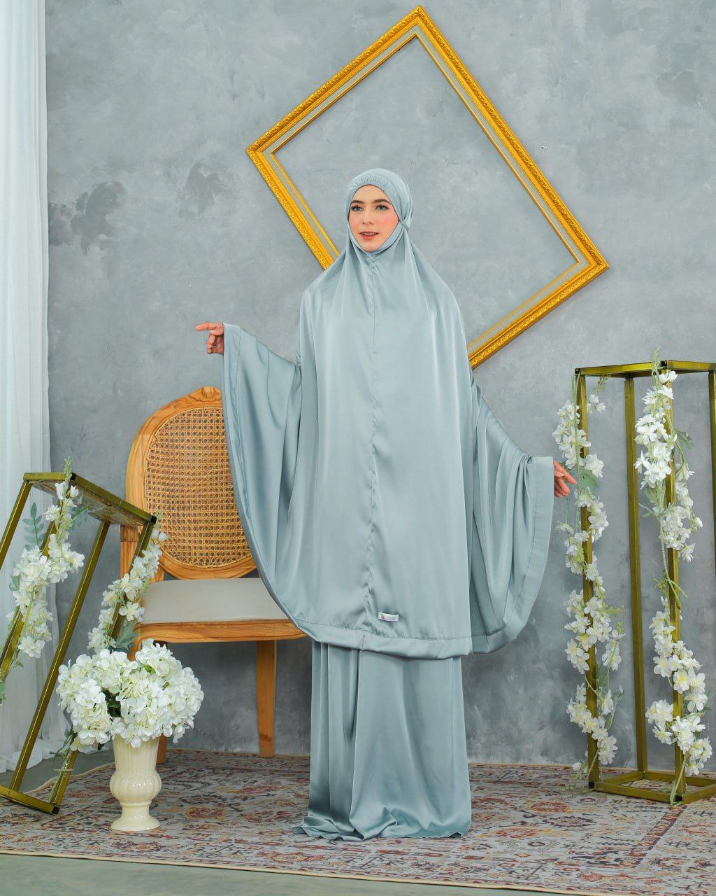 Pre Order. Zalina Armani Silk Telekung