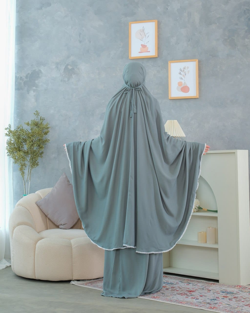 Pre Order! Rania 2 in 1! Plain Rayon Telekung