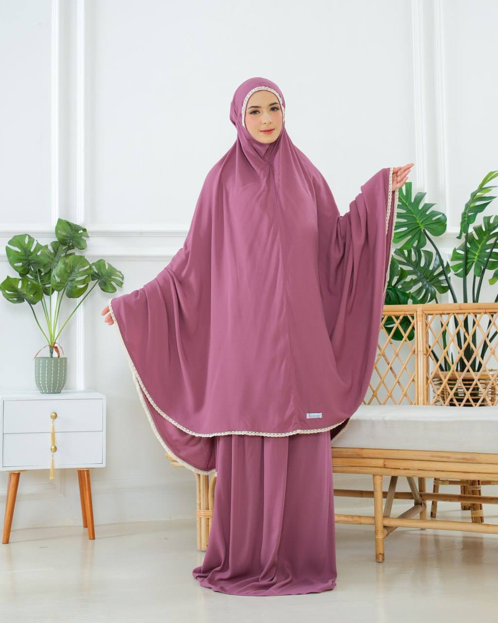 Pre Order! Rania 2 in 1! Plain Rayon Telekung