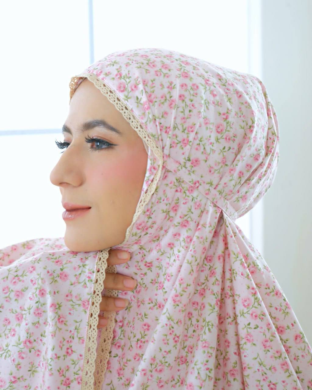 Pre Order. Japanese Cotton Telekung - Summer Rose Series