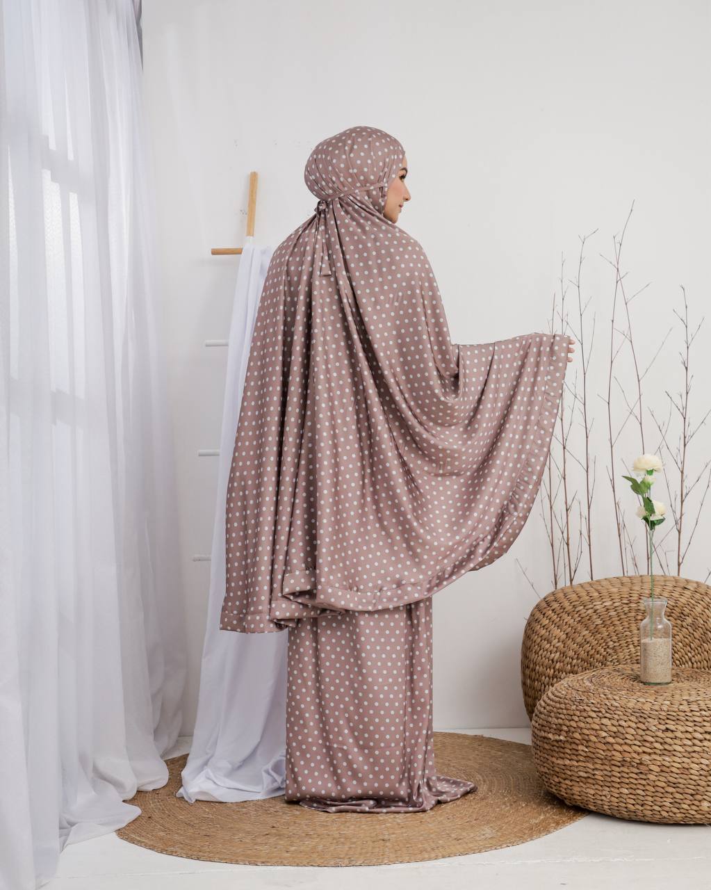 New! Polka Armani Silk Telekung (Pre Order)