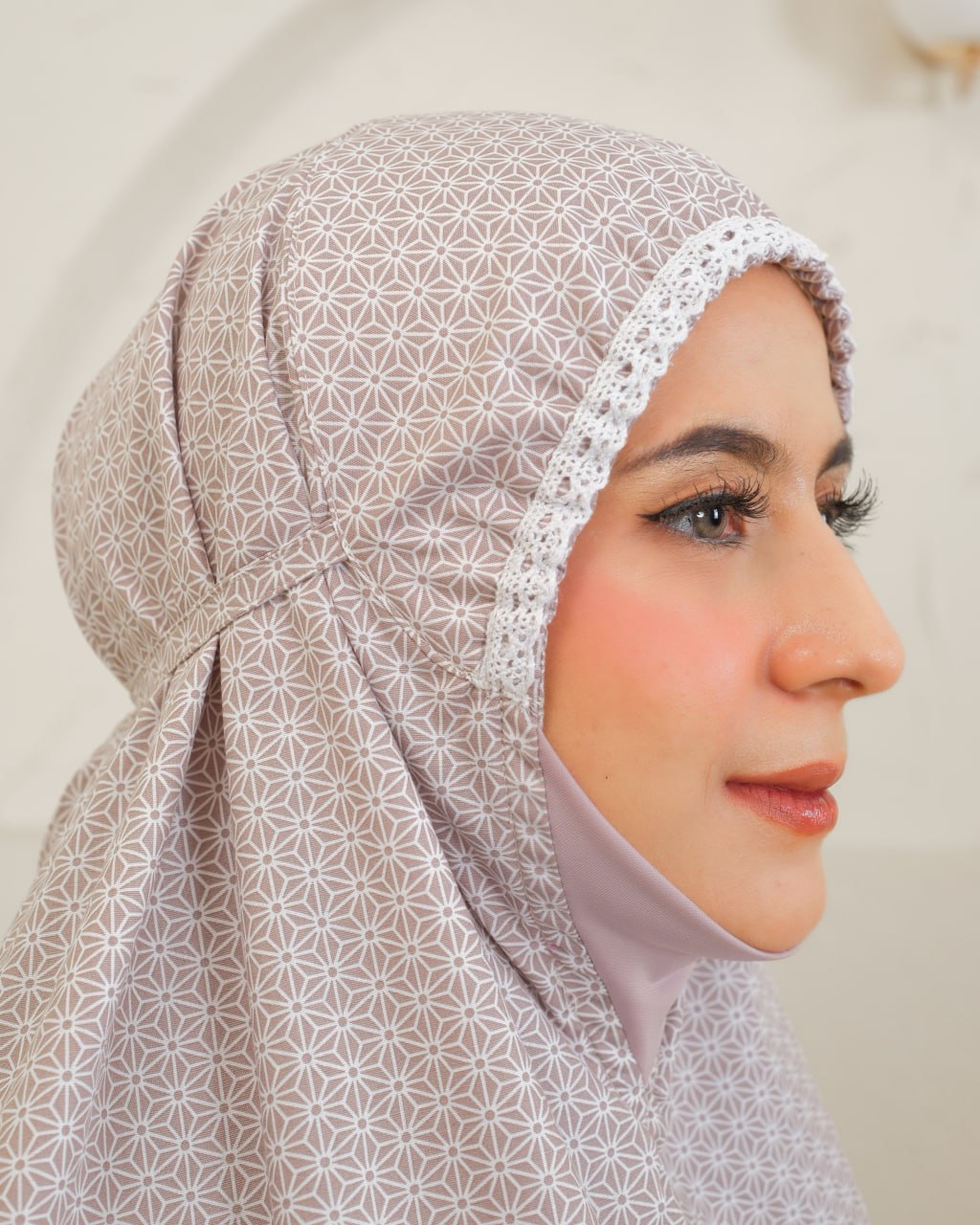 Pre Order! Osha Premium ! Japanese Cotton Telekung (with Jersey Chin)