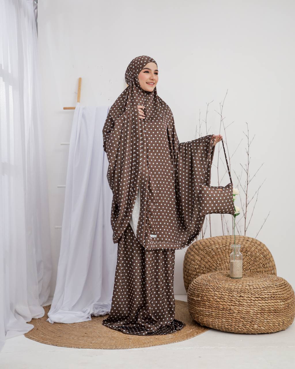 New! Polka Armani Silk Telekung (Pre Order)