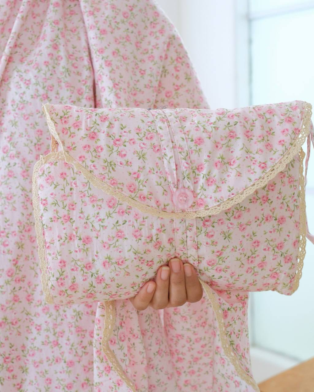 Pre Order. Japanese Cotton Telekung - Summer Rose Series