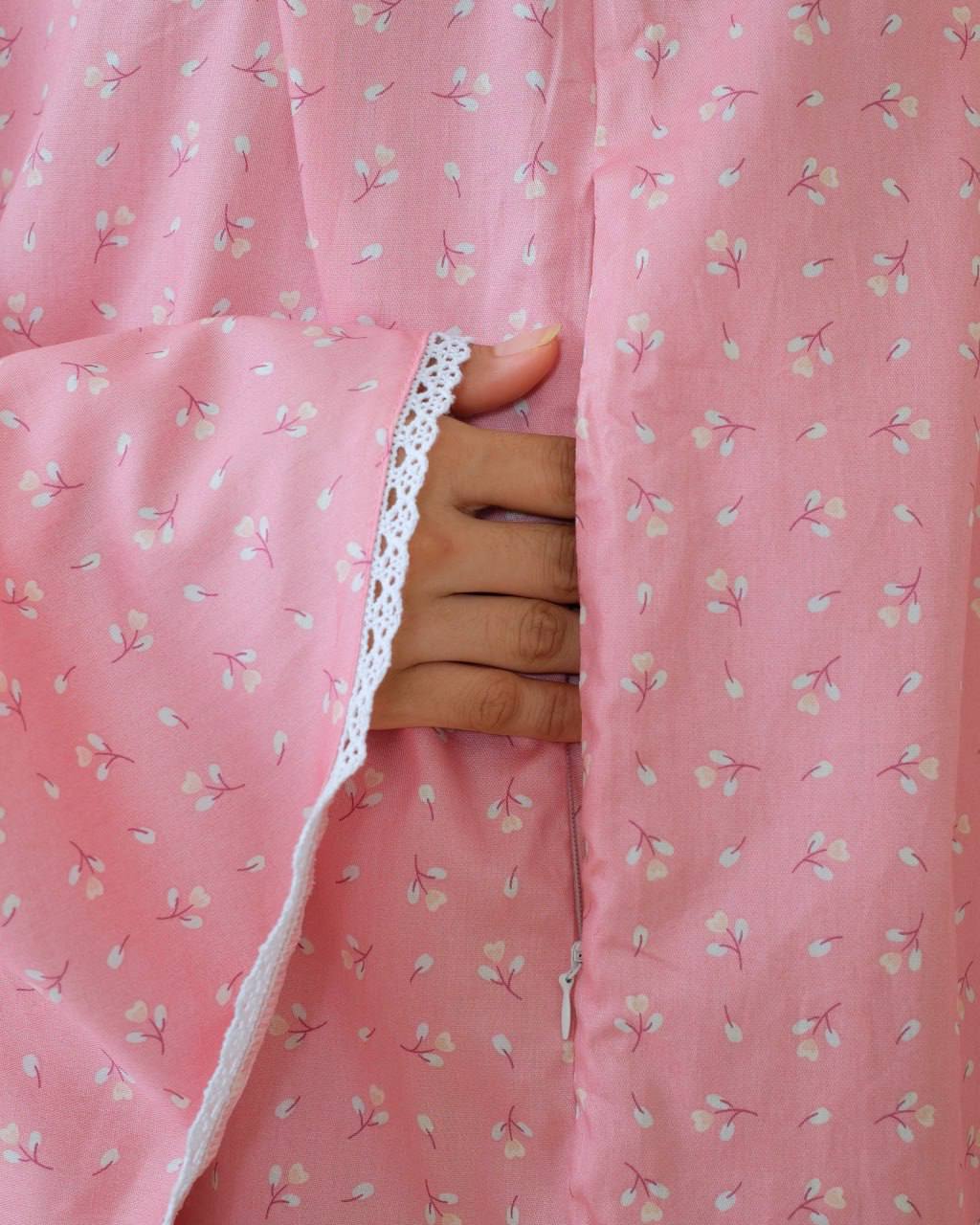 Pre Order! Flower Love Premium! Japanese Cotton Telekung (with Jersey Chin)