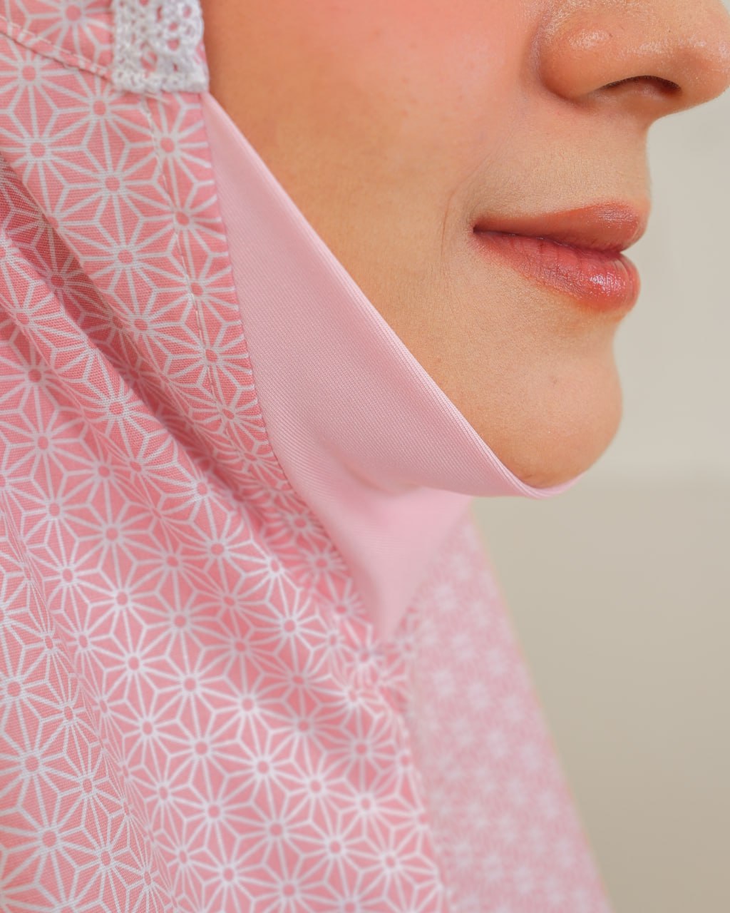 Pre Order! Osha Premium ! Japanese Cotton Telekung (with Jersey Chin)