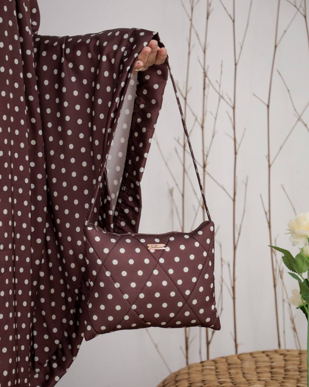 New! Polka Armani Silk Telekung (Pre Order)