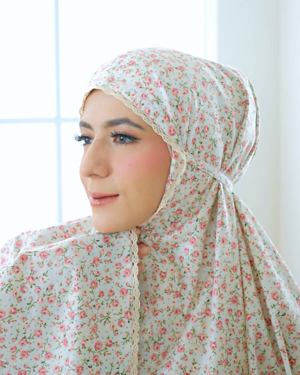 Pre Order. Japanese Cotton Telekung - Summer Rose Series