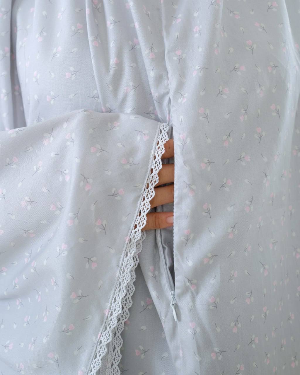 Pre Order! Flower Love Premium! Japanese Cotton Telekung (with Jersey Chin)