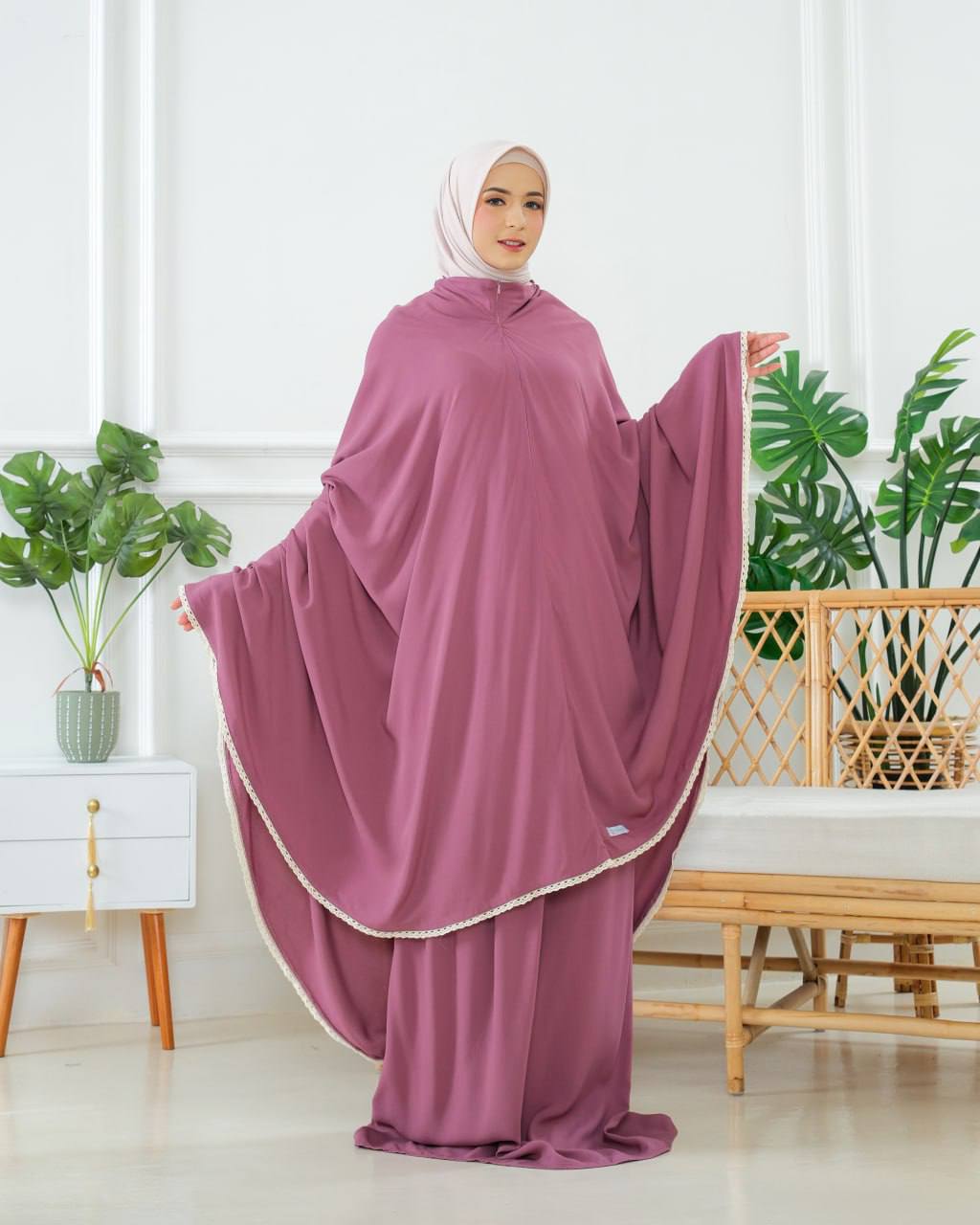 Pre Order! Rania 2 in 1! Plain Rayon Telekung