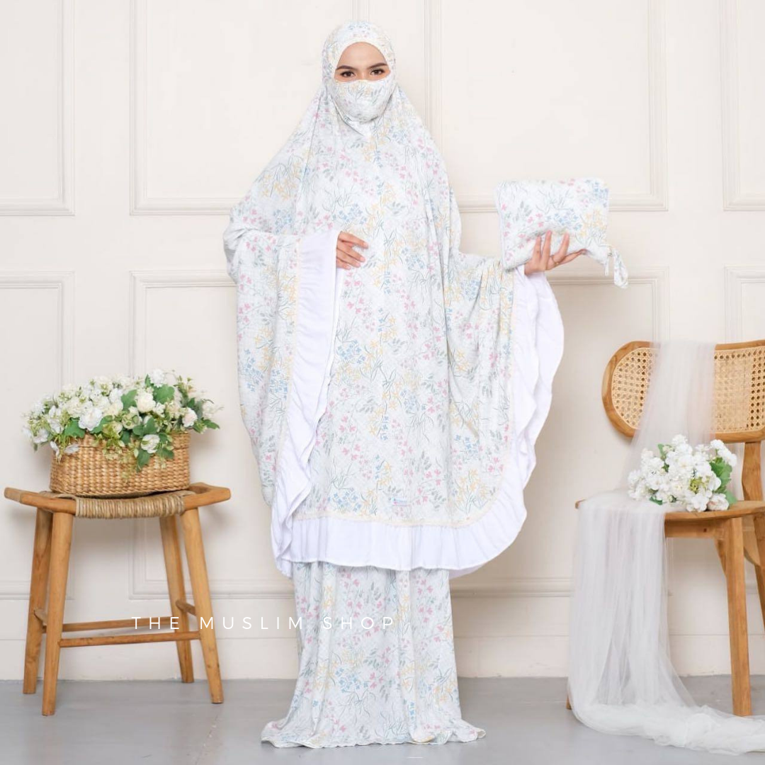 Pre Order! Bloom Series Premium Set - Rayon Prayer Wear with Matching Sejadah