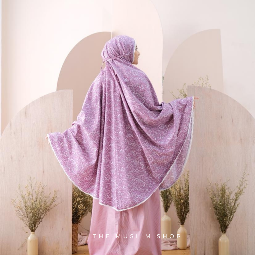 Pre Order! Japanese Cotton Telekung in Lavender Series