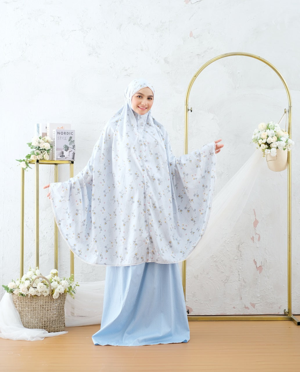 Pre Order! Peony Series! Japanese Cotton Telekung