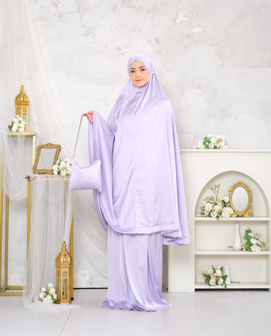 Pre Order. Zalina Armani Silk Telekung
