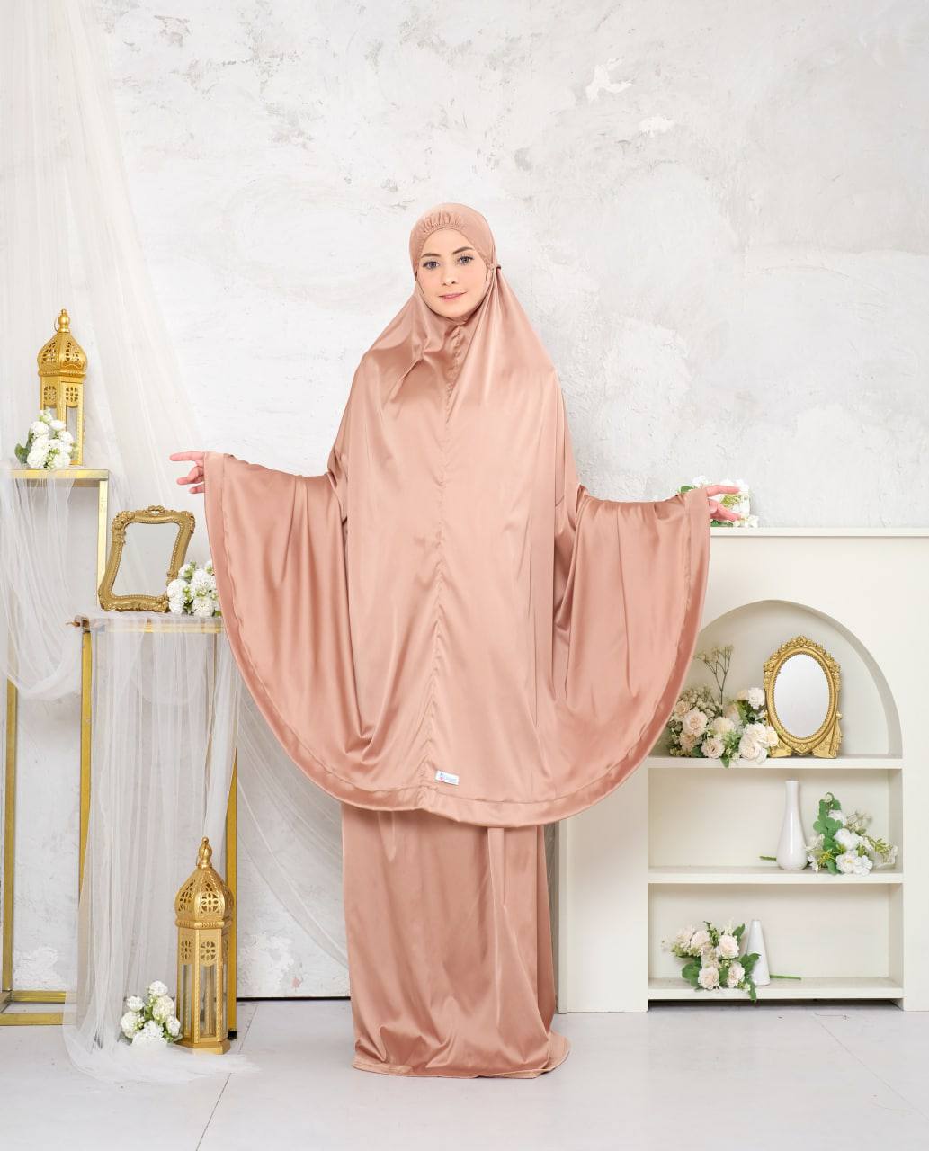 Pre Order. Zalina Armani Silk Telekung