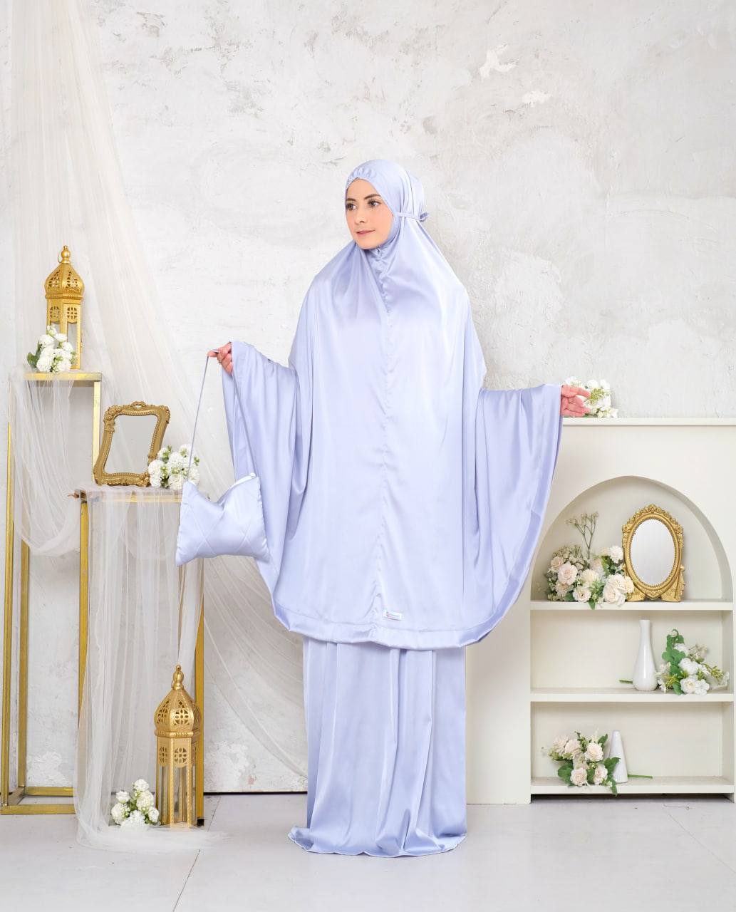 Pre Order. Zalina Armani Silk Telekung