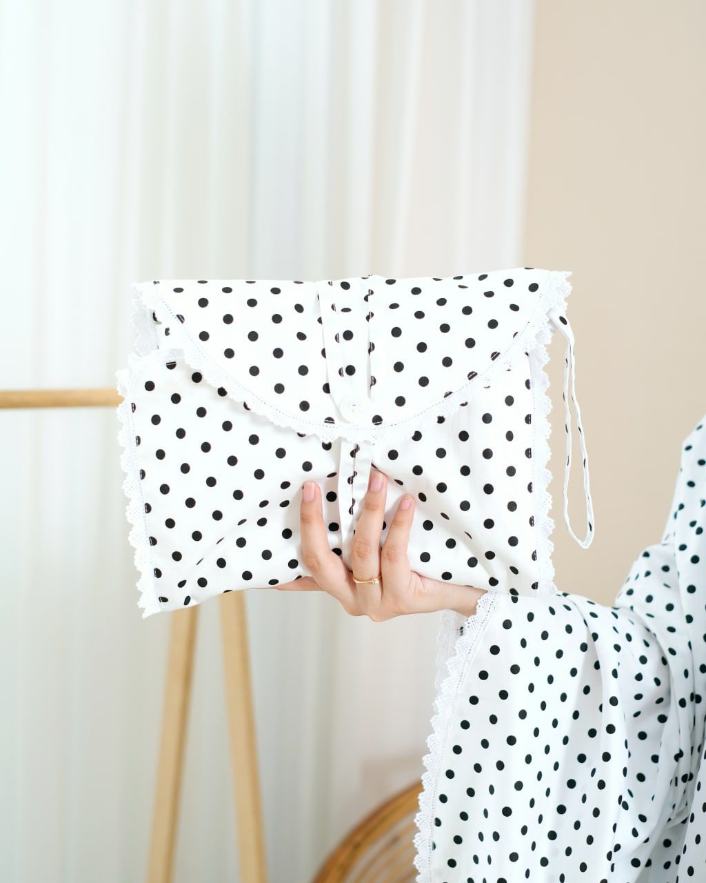 Pre Order. Japanese Cotton Telekung - Polka Series