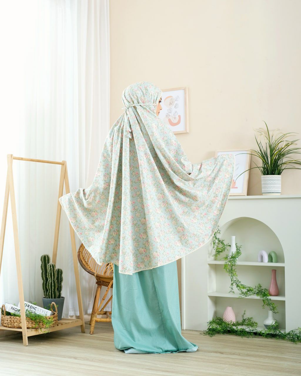 Pre Order. Japanese Cotton Telekung - Shabby Chic Series