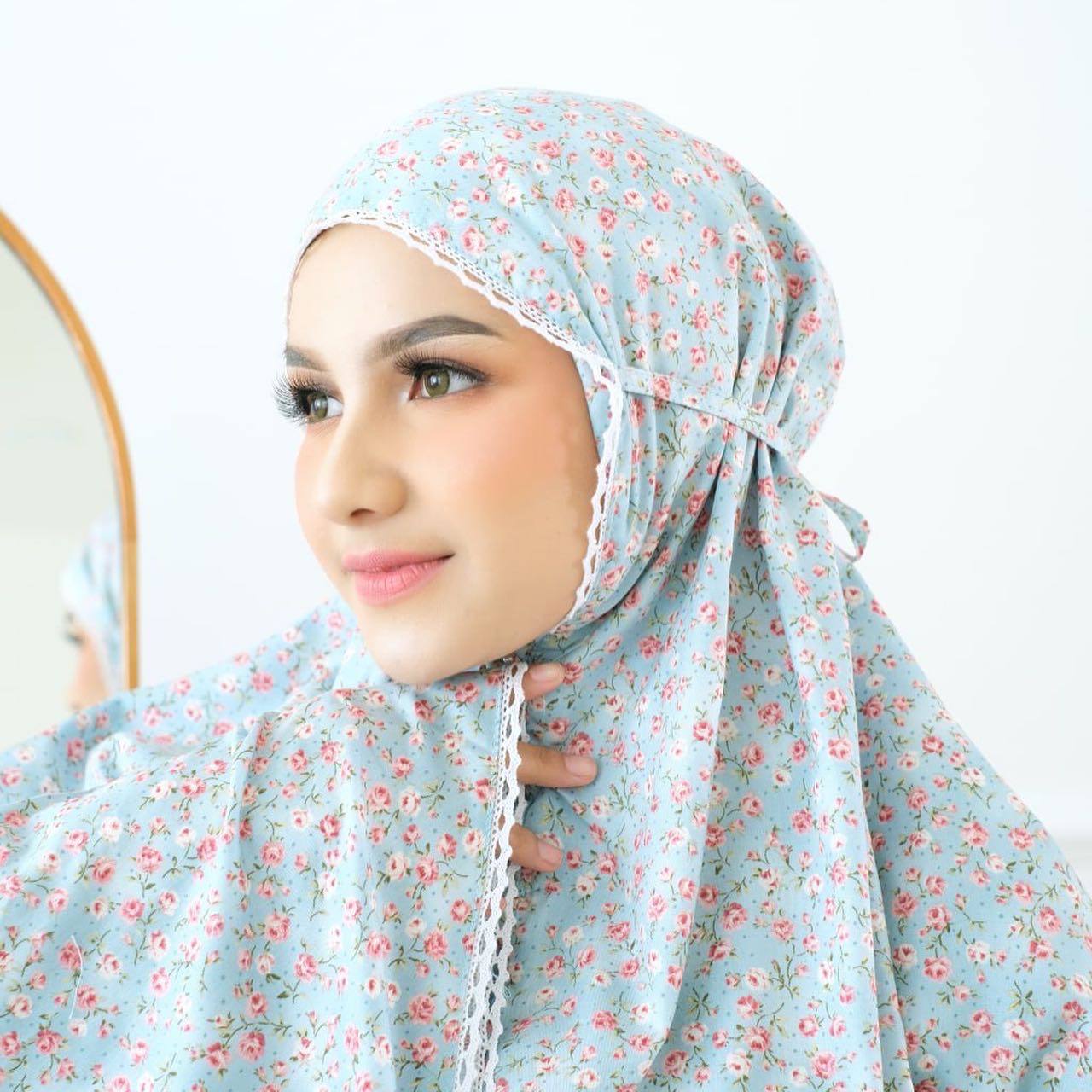 Pre Order. Japanese Cotton Telekung - Summer Rose Series