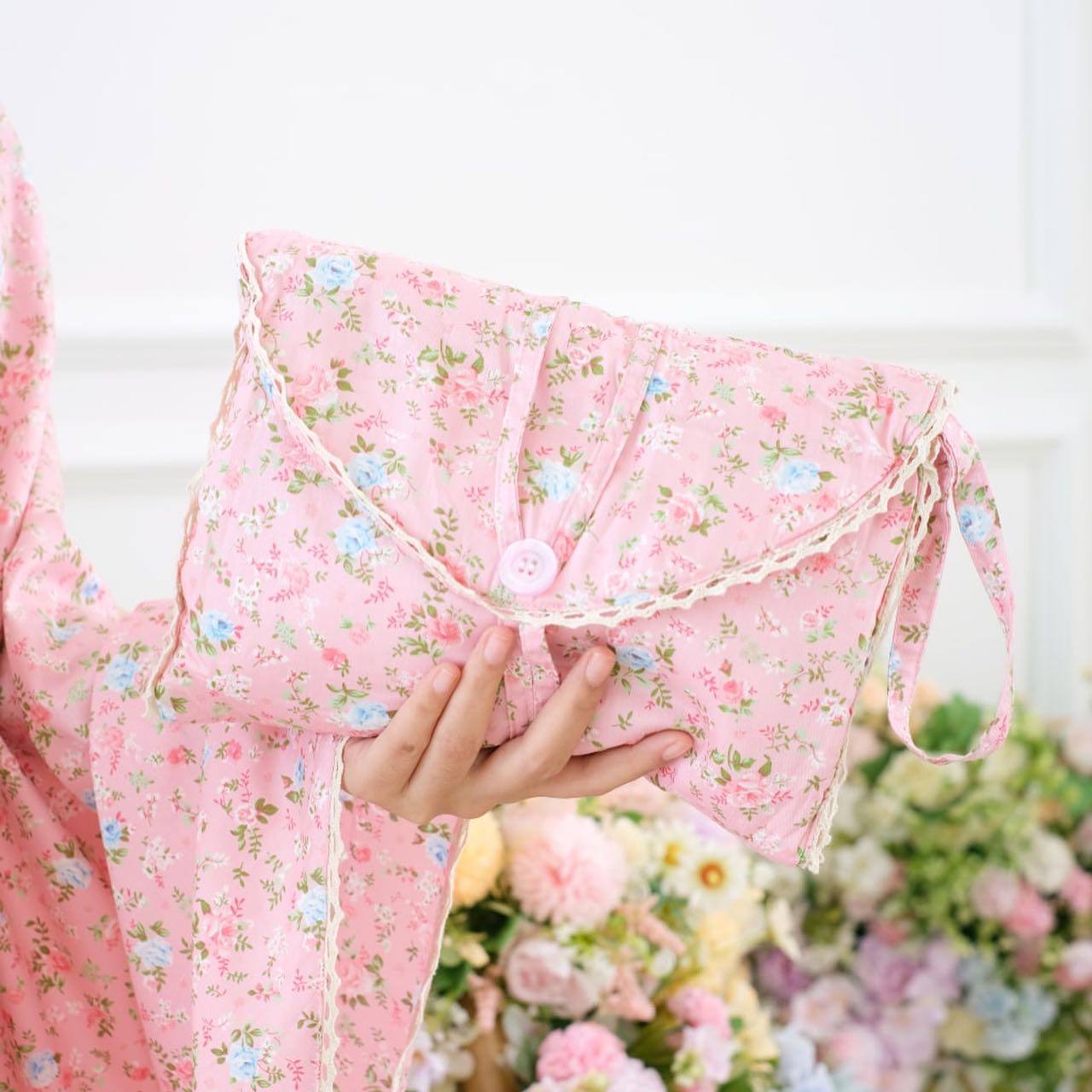 Pre Order. Japanese Cotton Telekung - Summer Rose Series