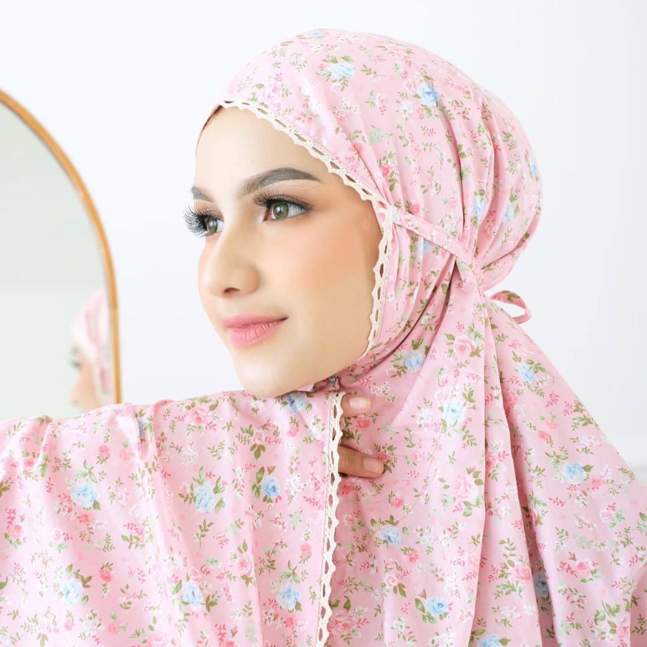 Pre Order. Japanese Cotton Telekung - Summer Rose Series