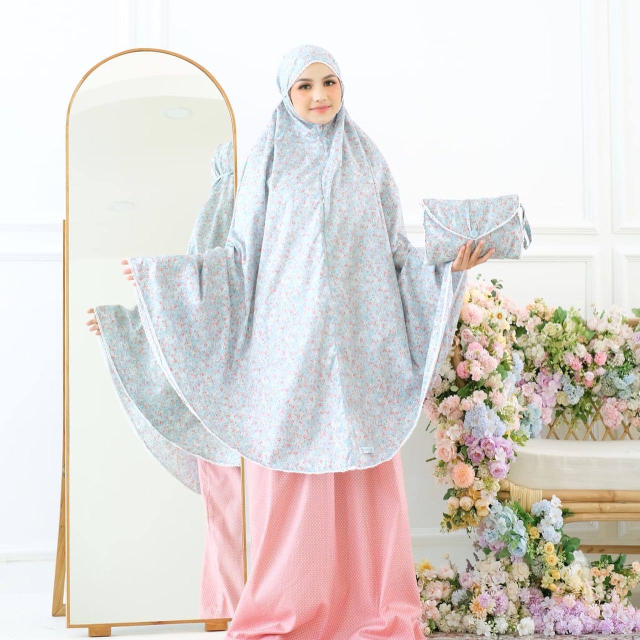 Pre Order. Japanese Cotton Telekung - Summer Rose Series