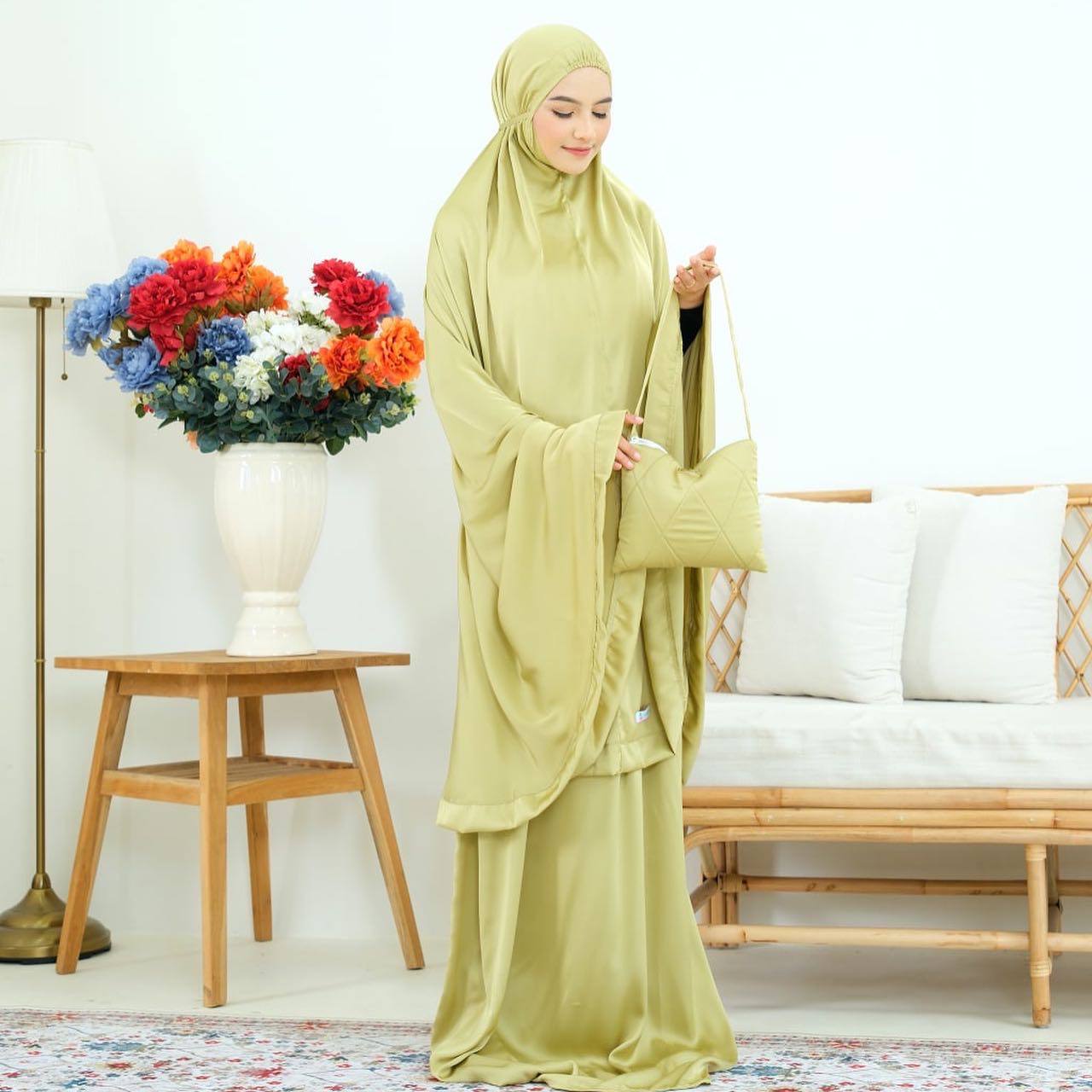 Pre Order. Zalina Armani Silk Telekung