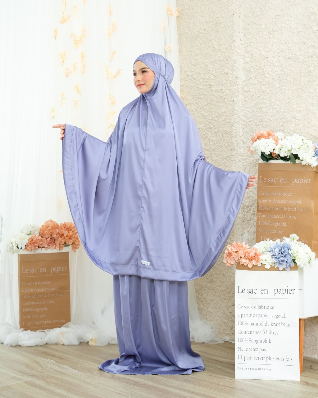 Pre Order. Zalina Armani Silk Telekung