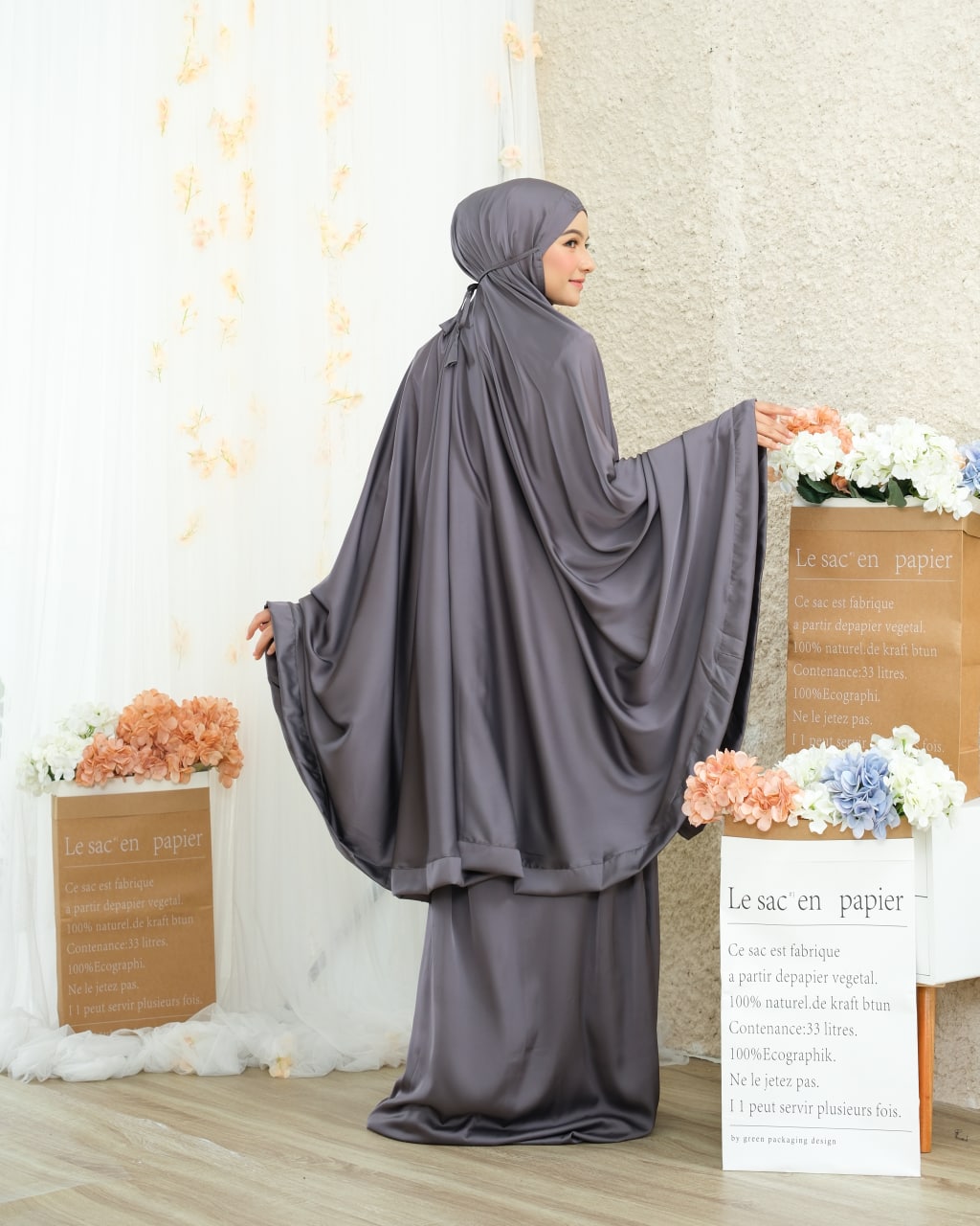 Pre Order. Zalina Armani Silk Telekung