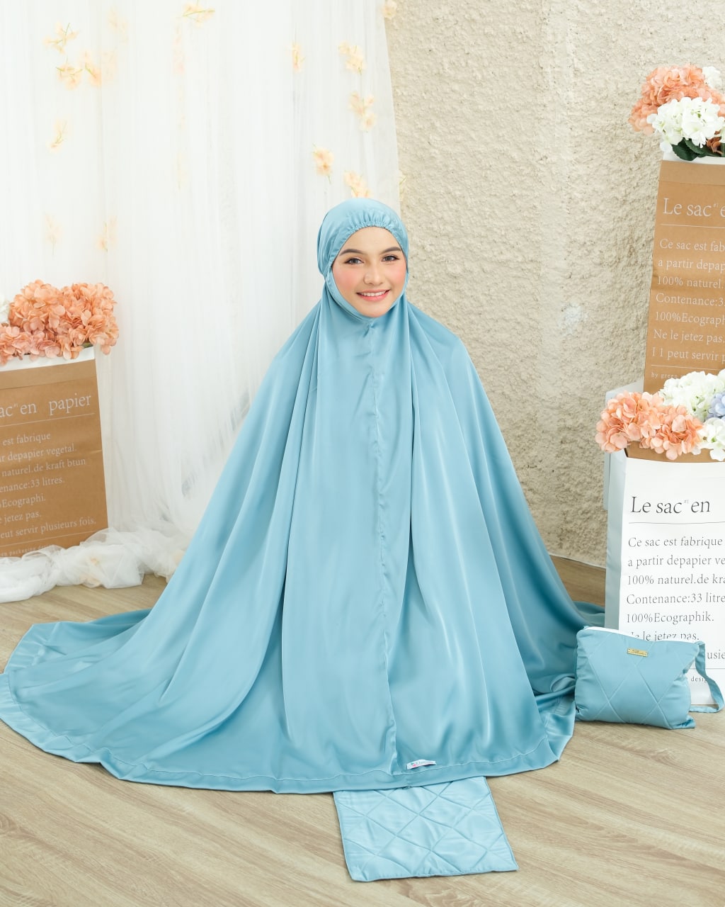 Pre Order. Zalina Armani Silk Telekung
