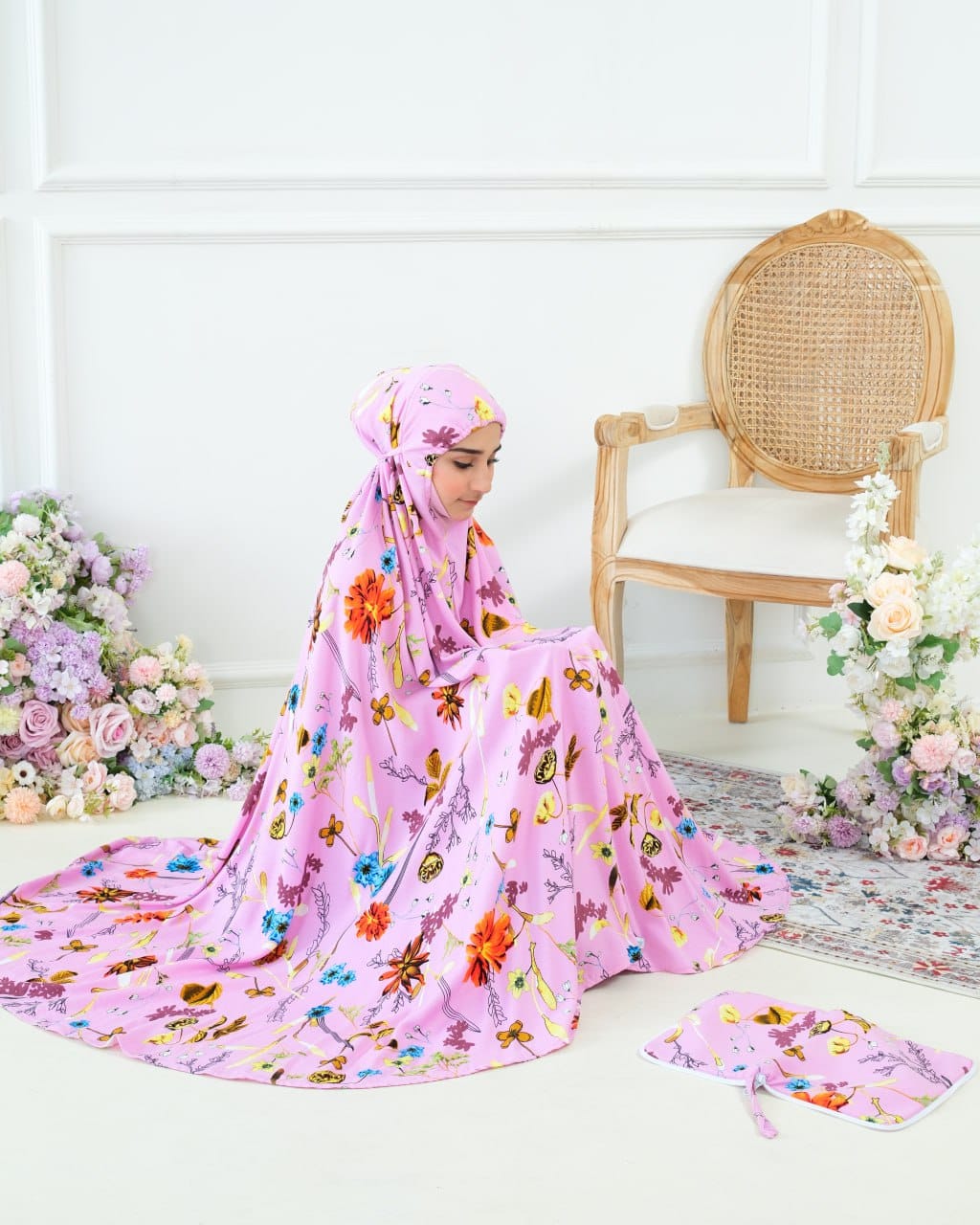 Pre Order ! Comfy Rayon Telekung with Jersey Chin