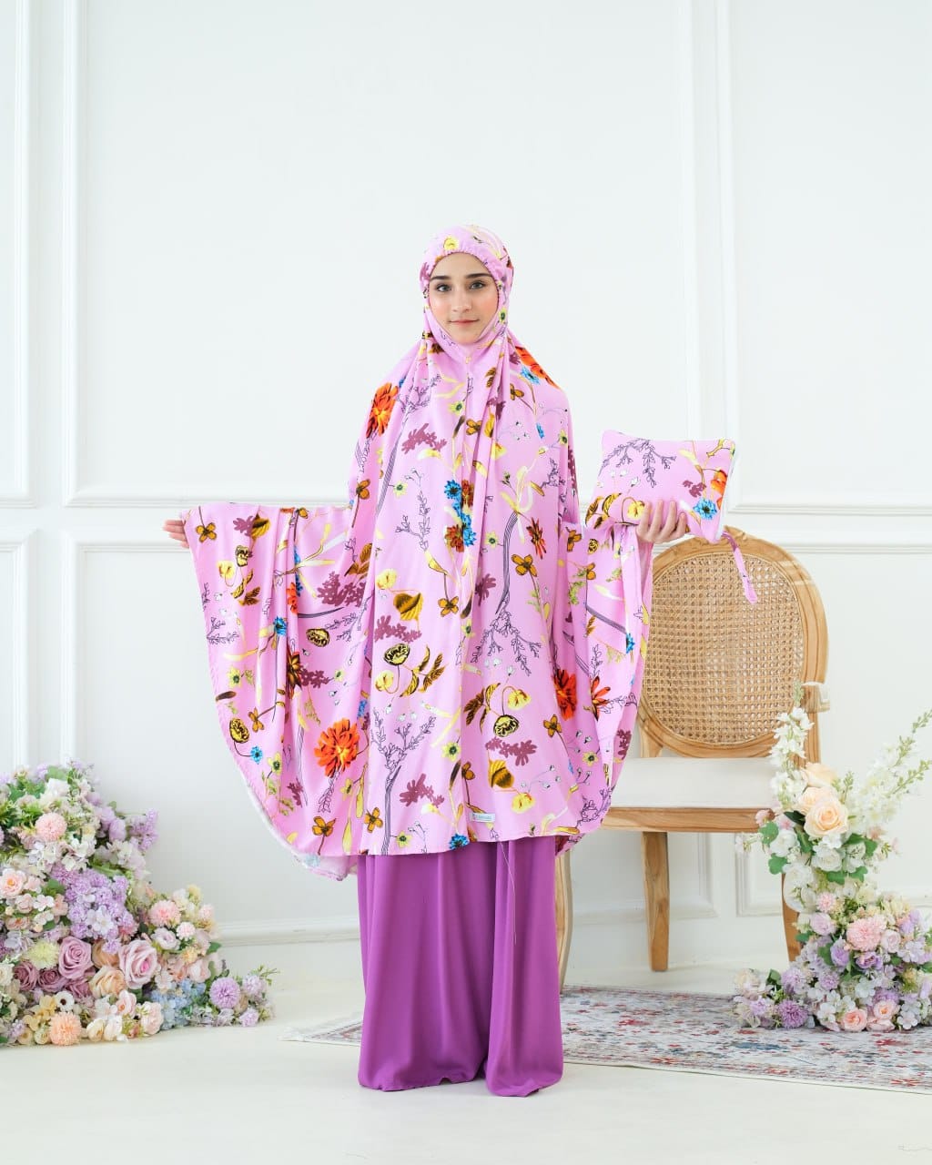 Pre Order ! Comfy Rayon Telekung with Jersey Chin