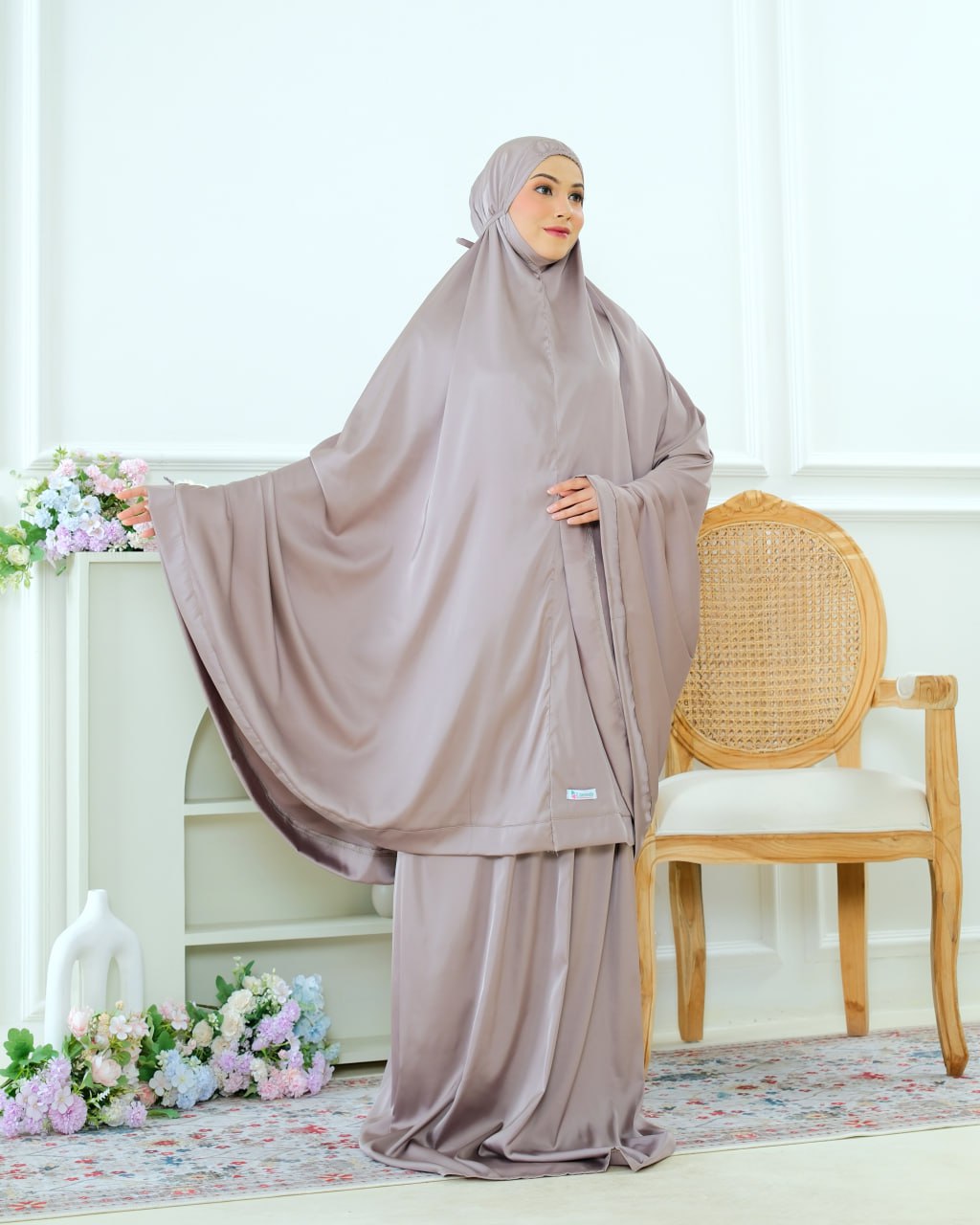 Pre Order. Zalina Armani Silk Telekung
