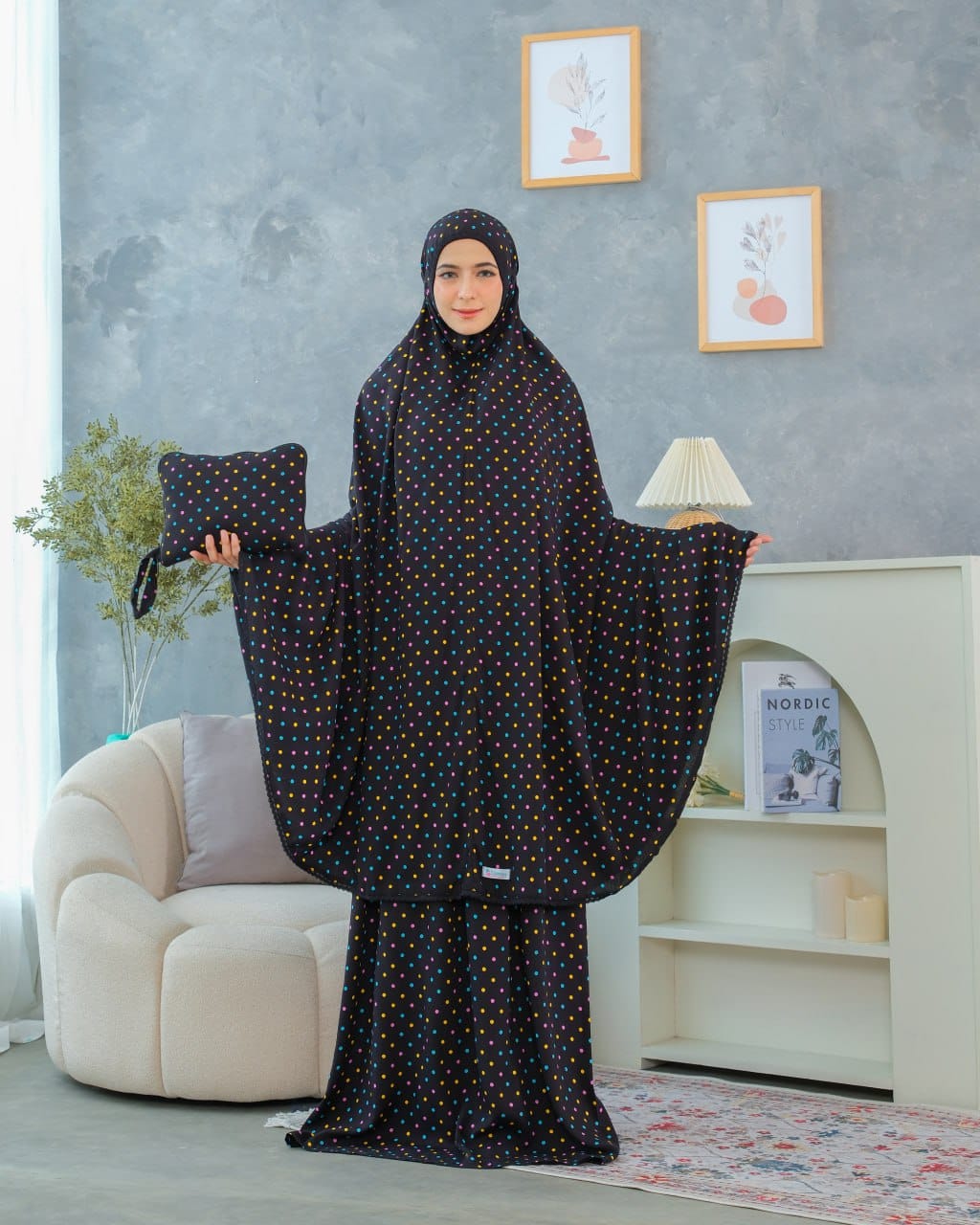 Pre Order! Signature Rayon Prayer Wear in Polka Rainbow Series