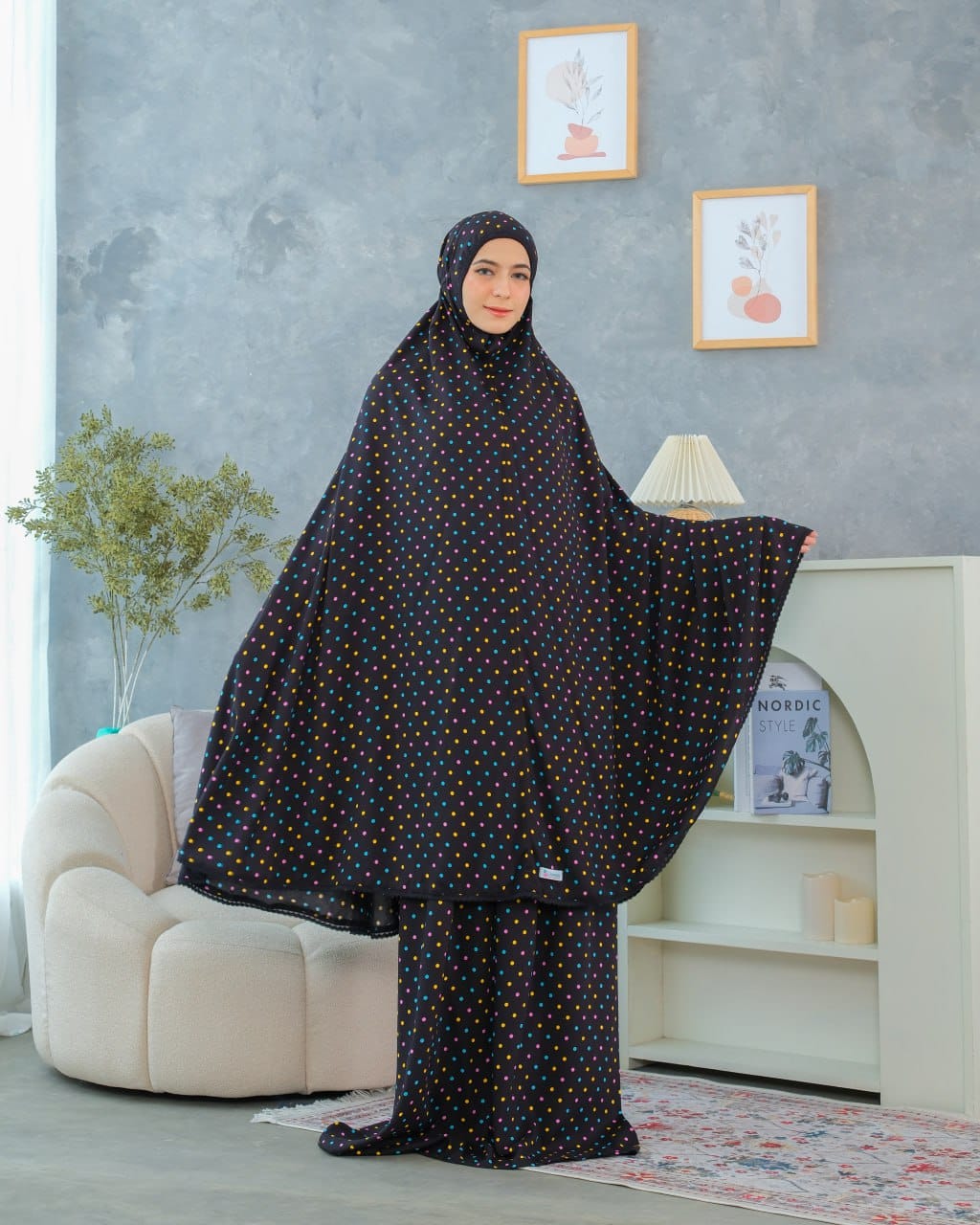 Pre Order! Signature Rayon Prayer Wear in Polka Rainbow Series