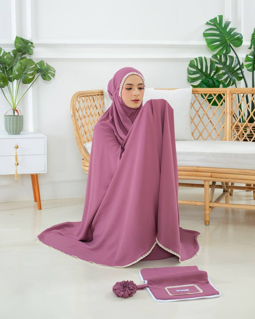 Pre Order! Rania 2 in 1! Plain Rayon Telekung