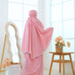 Pre Order!  Flower Love Premium! Japanese Cotton Telekung (with Jersey Chin)