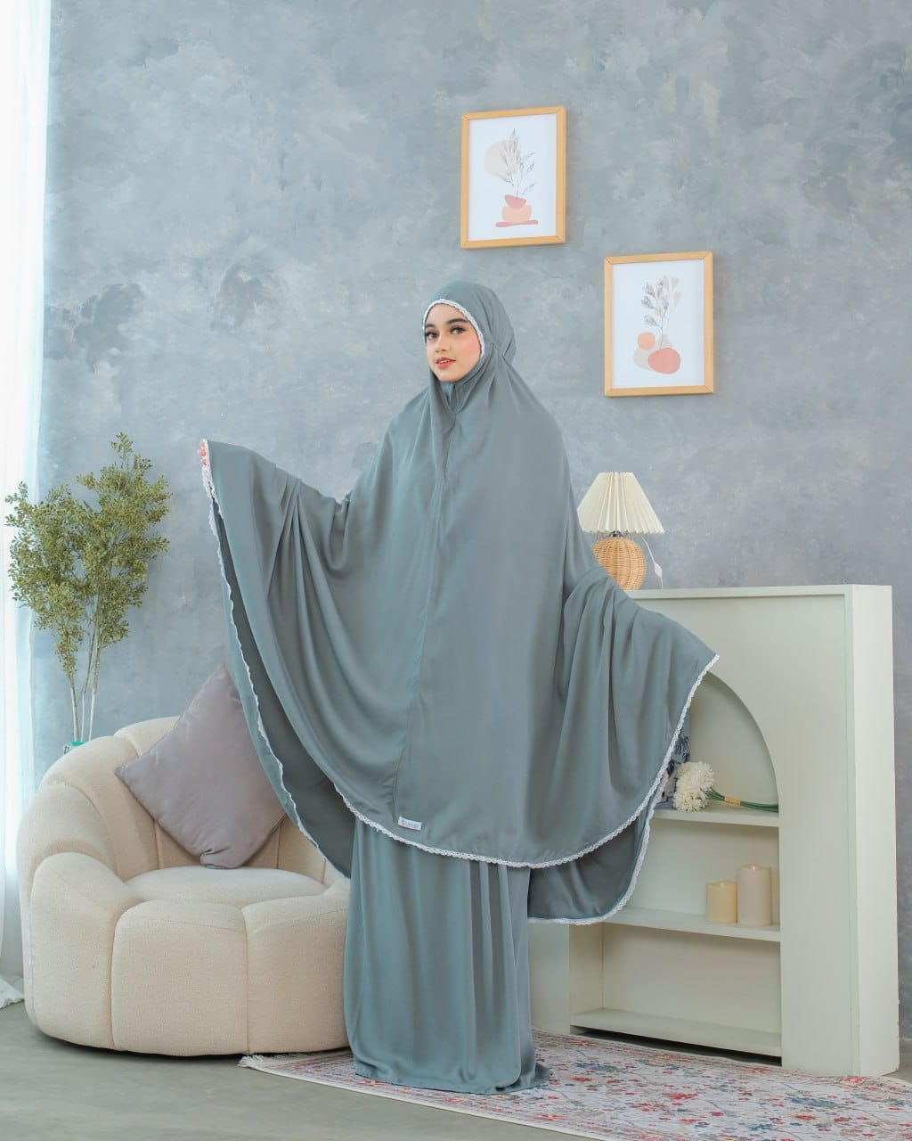 Pre Order! Rania 2 in 1! Plain Rayon Telekung