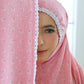 Pre Order!  Flower Love Premium! Japanese Cotton Telekung (with Jersey Chin)