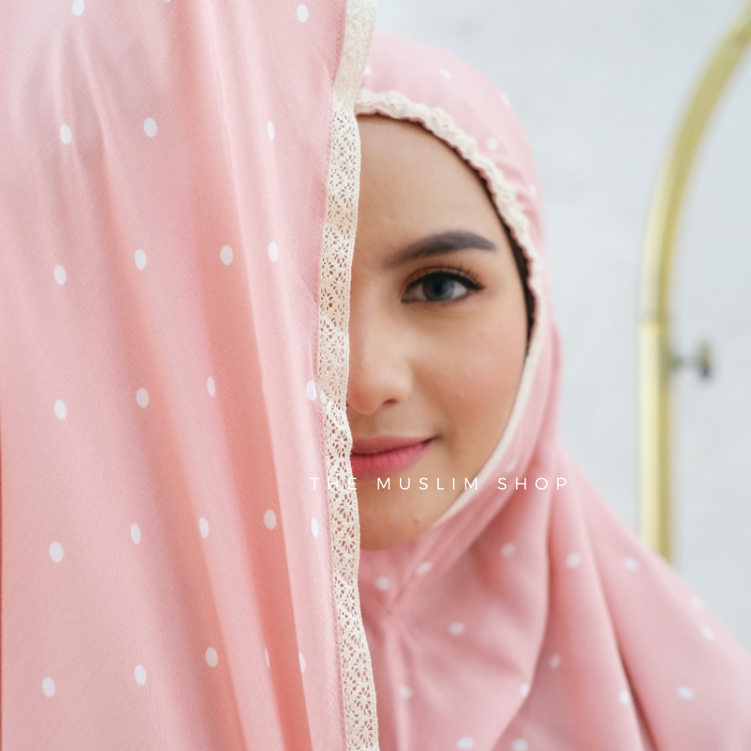 Pre Order ! Comfy Rayon Telekung in Polka Series