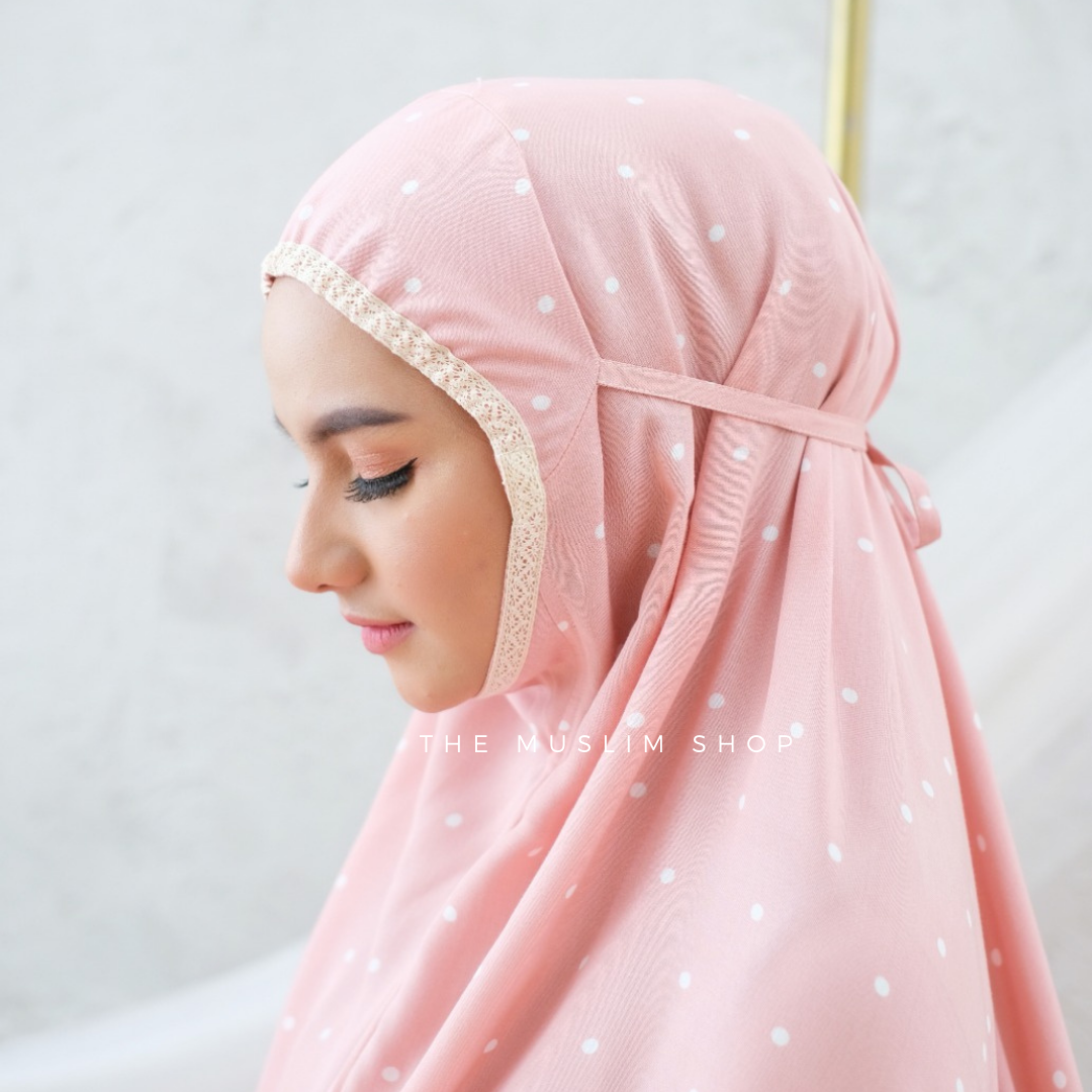 Pre Order ! Comfy Rayon Telekung in Polka Series