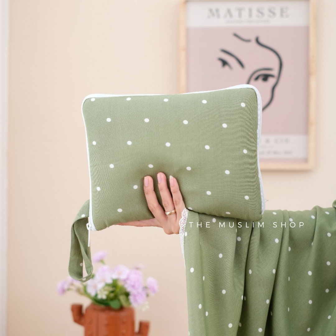 Pre Order ! Comfy Rayon Telekung in Polka Series