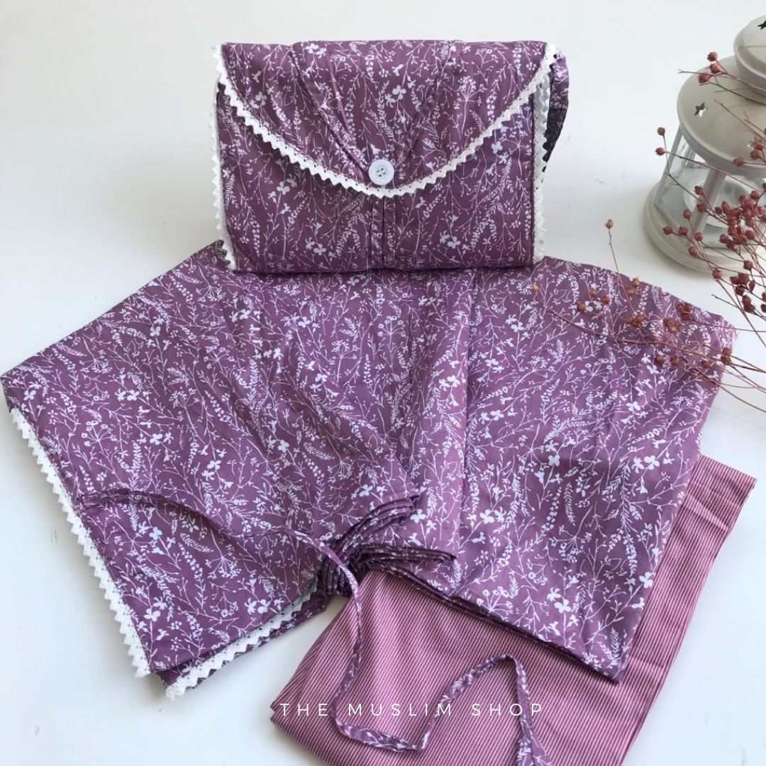 Pre Order!  Japanese Cotton Telekung in Lavender Series