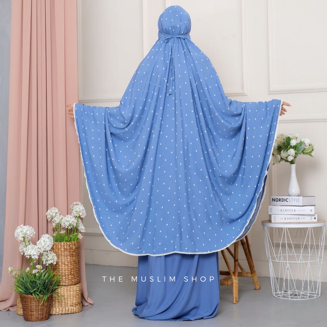 Pre Order ! Comfy Rayon Telekung in Polka Series