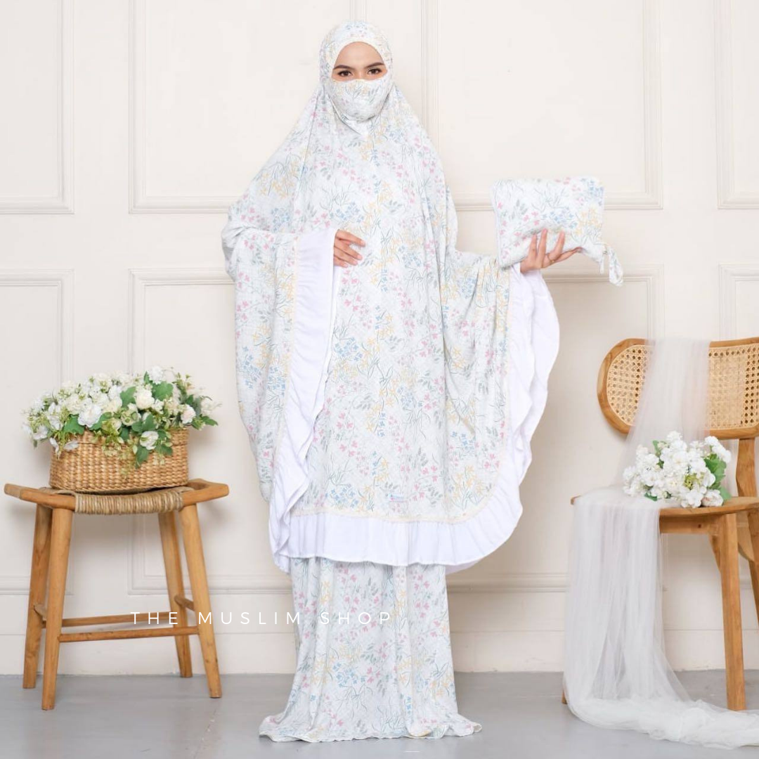 Pre Order! Bloom Series Premium Set - Rayon Prayer Wear  with Matching Sejadah