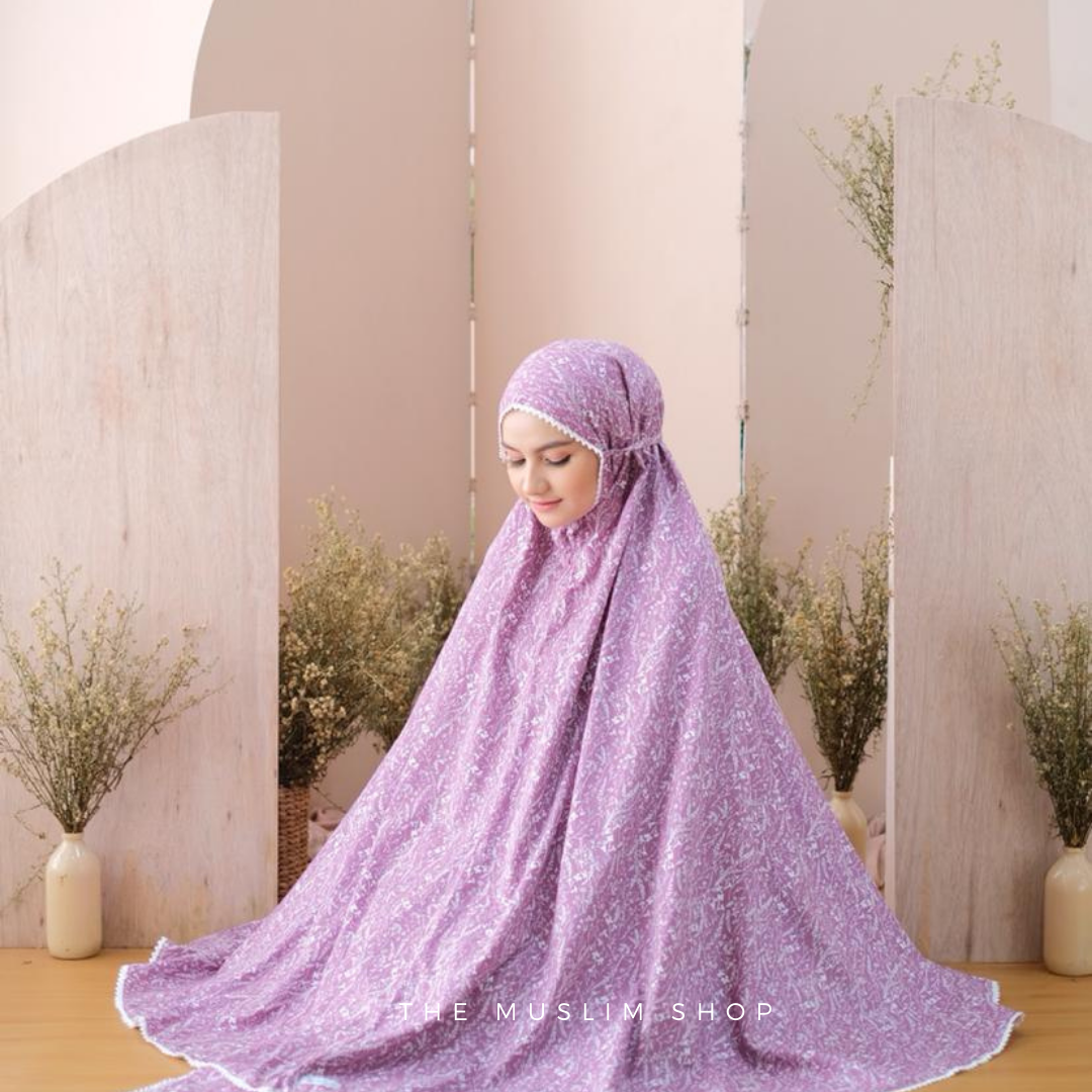 Pre Order!  Japanese Cotton Telekung in Lavender Series