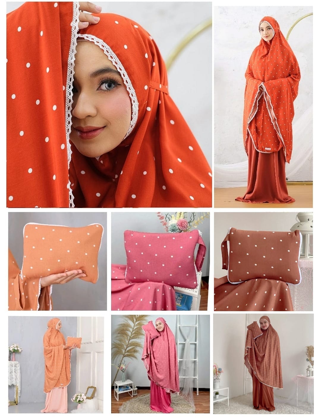 Pre Order ! Comfy Rayon Telekung in Polka Series